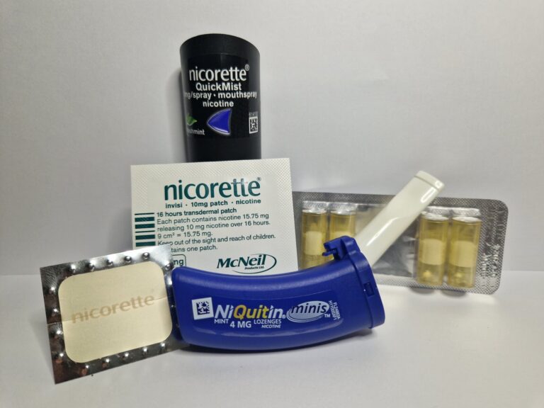 a range of stop smoking products including a patch, gummies and an inahler